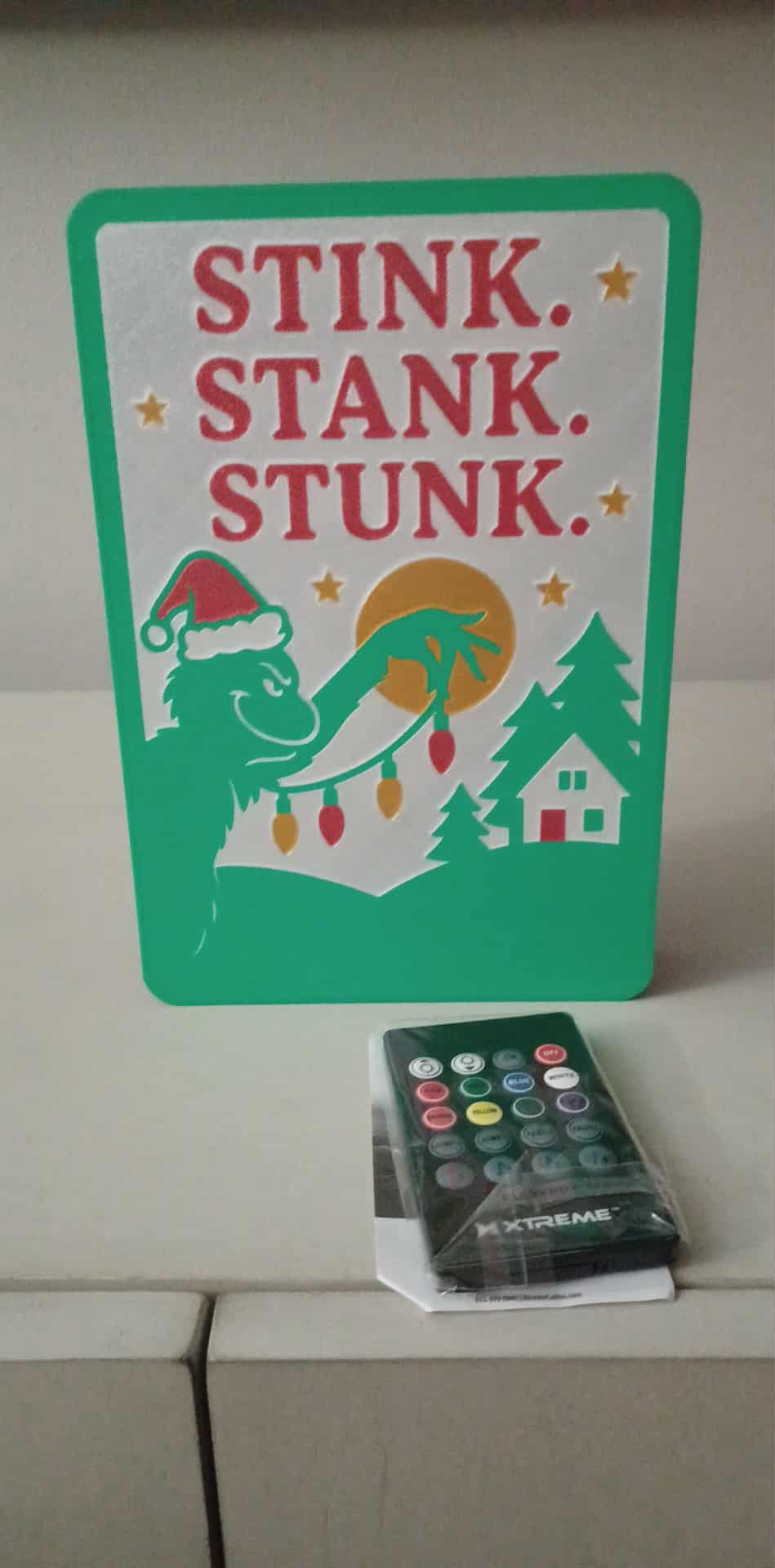Grinch Stink LED light box – custom 3D printed – Lit Layer Creations
